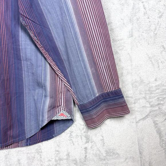 Tommy Bahama Striped 100% Cotton Shirt Men Size LT Colorful Button Up Causal - Picture 5 of 12